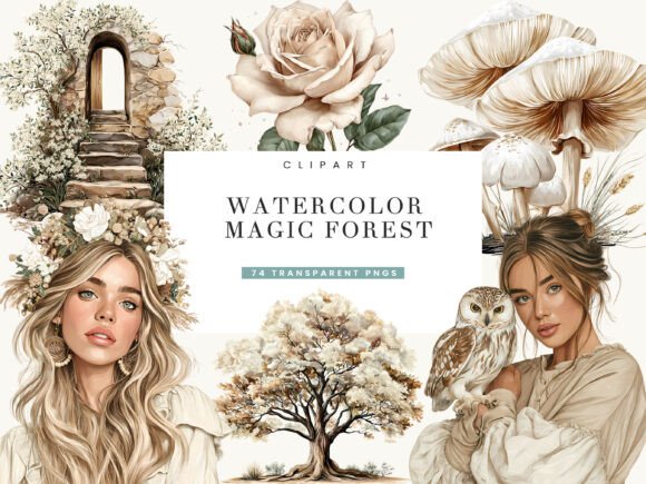 Download Watercolor Magical Forest Clipart - Clipart Collection