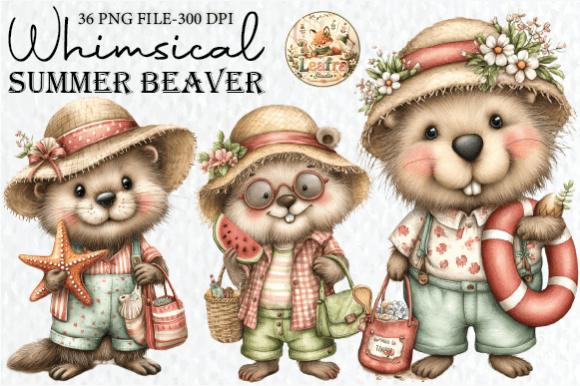 Download Whimsical Summer Beaver Clipart - Clipart Collection