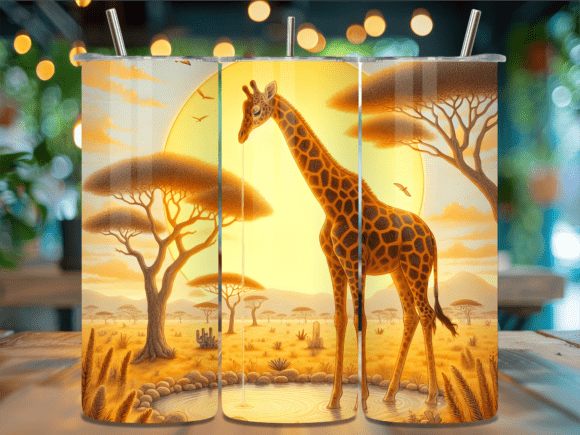 Download Giraffe Sunset African Savannah Tumbler - Africa Collection