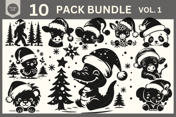 Download Santa Animals SVG Clipart Silhouette PNG - Clipart Collection