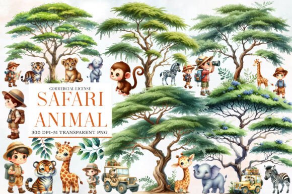 Download Cute Safari Animal Clipart - Clipart Collection