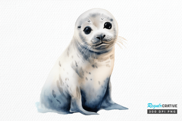 Download Watercolor Baby Seal Clipart Png Design - Clipart Collection