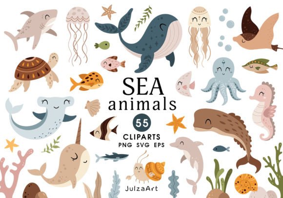 Download Sea Animals Clipart, Undersea World Svg - Clipart Collection