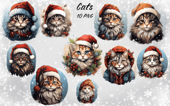 Download Cat Santa Hat Clipart - Clipart Collection
