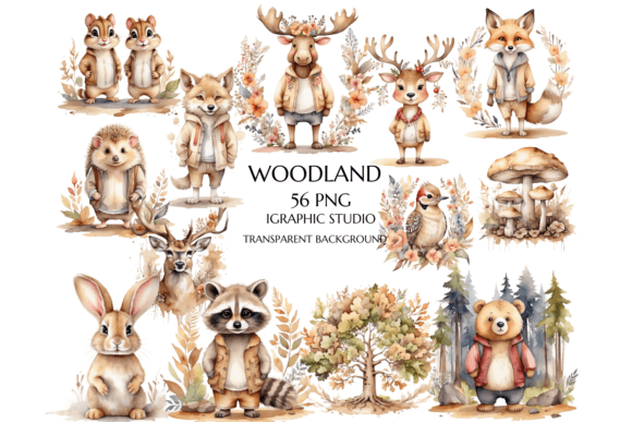 Download Beige Woodland Animals Clipart - Clipart Collection