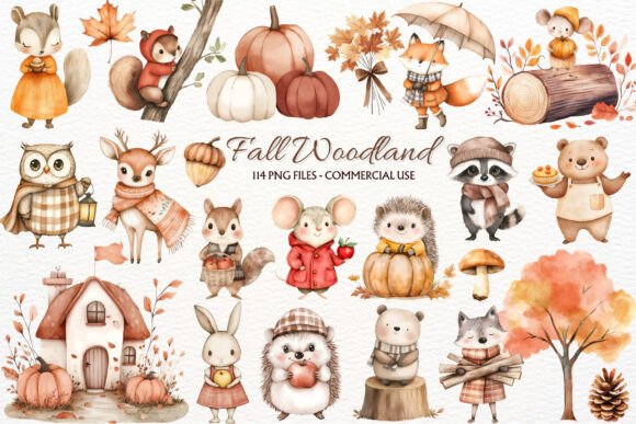 Download Fall Woodland PNG Autumn Animals Clipart - Clipart Collection
