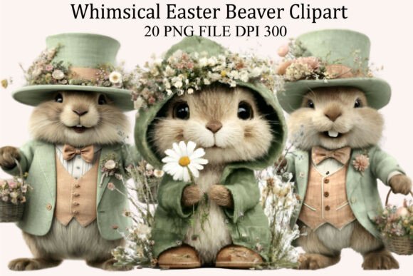 Download Whimsical Easter Beaver Clipart - Clipart Collection