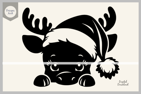 Download Moose Santa SVG Clipart Silhouette PNG - Clipart Collection