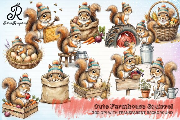 Download Cute Farmhouse Squirrel Clipart - Clipart Collection