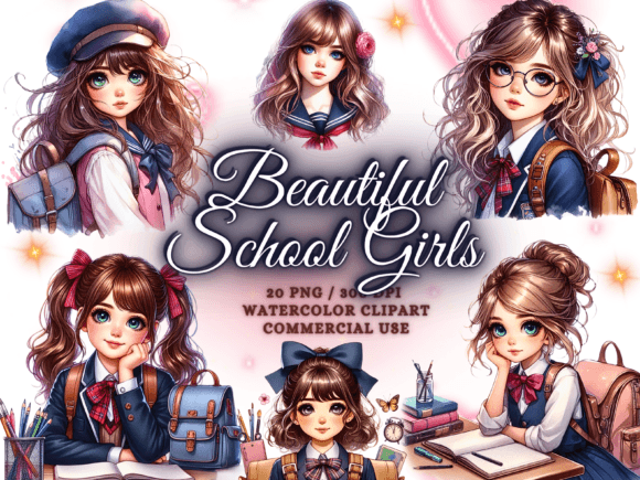 Download Beautiful School Girl Clipart - Girl PNG - Clipart Collection