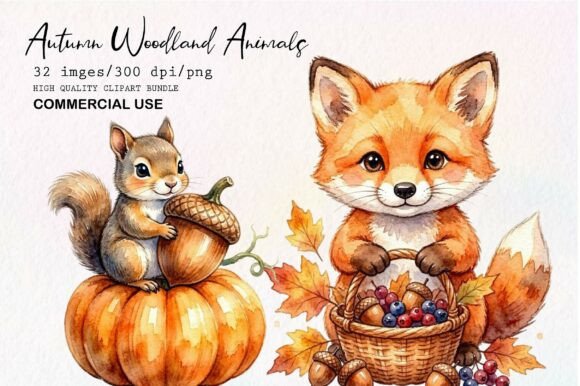 Download Autumn Woodland Animals Clipart Bundle - Clipart Collection