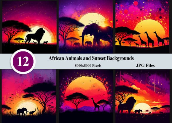 Download African Animals and Sunset Backgrounds - Africa Collection
