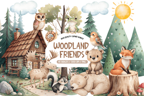 Download Woodland Animal Portraits Clipart - Clipart Collection