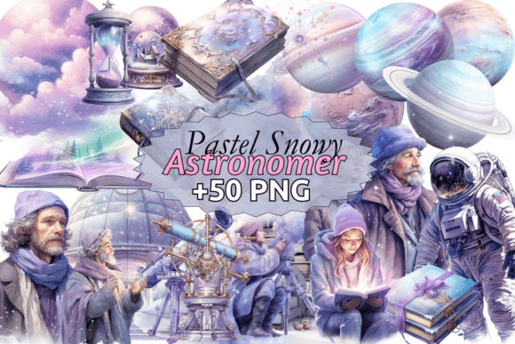 Download Pastel Snowy Astronomer Clipart - Clipart Collection