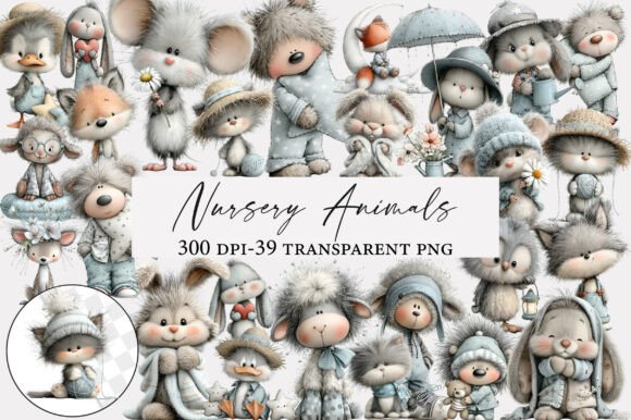 Download Watercolor Nursery Animals Clipart - Clipart Collection