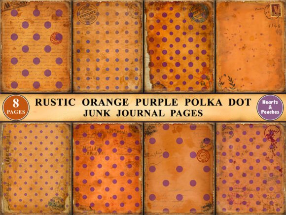 Download Rustic Orange Purple Polka Dot Pages - Rustic Collection