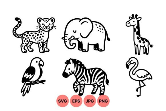 Download Cute Safari Animal Clipart Set - Clipart Collection