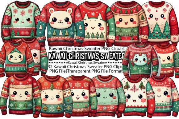 Download Kawaii Christmas Sweater Sublimation - Premium Resources