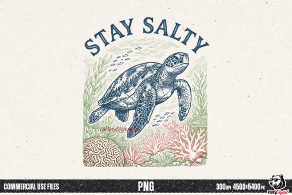 Download Stay Salty Sea Turtle Vintage Ocean Life - Ocean Collection