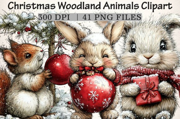 Download Christmas Woodland Animals Clipart - Clipart Collection