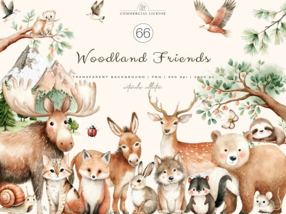 Download PNG Woodland Friends Clipart - Clipart Collection