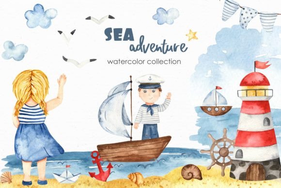 Download Sea Adventure Watercolor Collection - Premium Resources