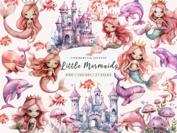 Download Little Mermaid Png, Sea Animals Clipart - Clipart Collection