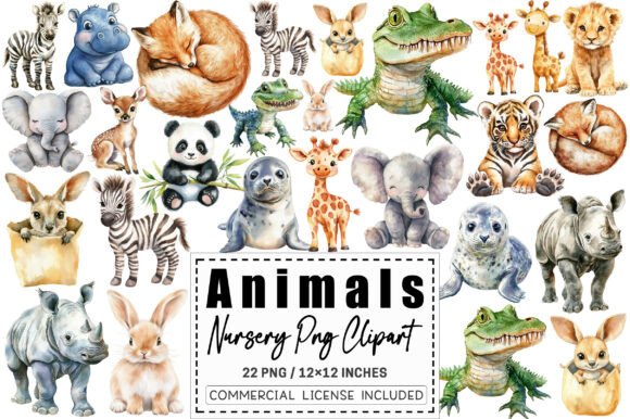 Download Nursery Animals Clipart. - Clipart Collection