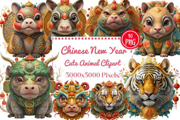 Download Chinese New Year Cute Animal Clipart - Clipart Collection