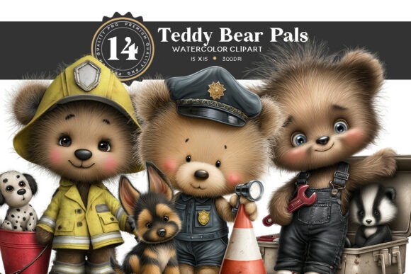 Download Baby Teddy Bears in Jobs Clipart PNG Set - Clipart Collection