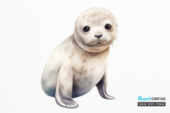 Download Watercolor Baby Seal Clipart Png Design - Clipart Collection