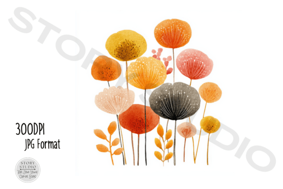 Download Abstract Floral Earthy Tone Clipart Set - Clipart Collection