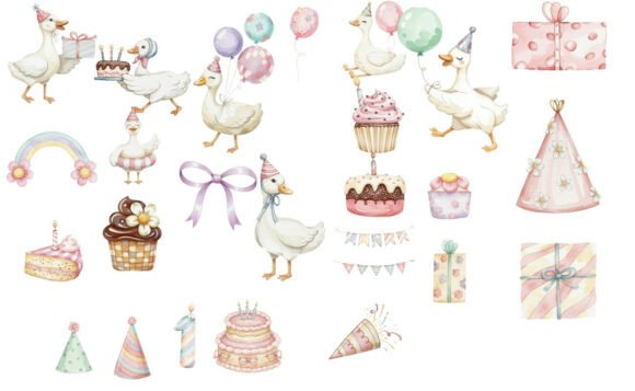 Download Silly Goose Birthday Clipart Bundle - Clipart Collection