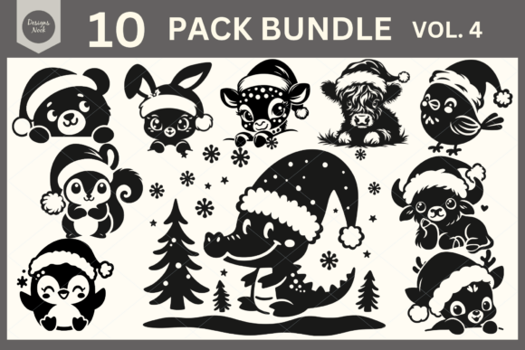 Download Santa Animals SVG Clipart Silhouette PNG - Clipart Collection
