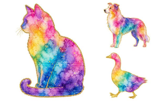 Download Watercolor Farm Rainbow Animal Clipart - Clipart Collection