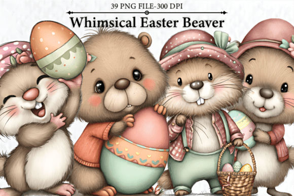 Download Whimsical Easter Beaver Clipart - Clipart Collection