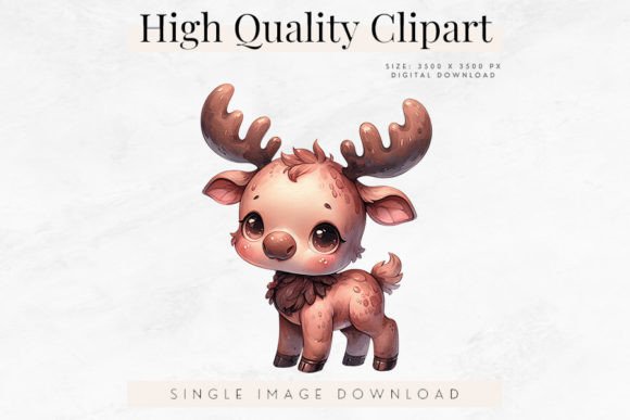 Download Cute Baby Moose Clipart, Woodland Animal - Clipart Collection