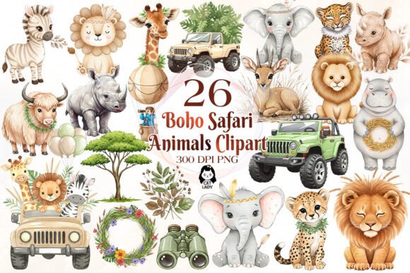 Download Cute Safari Animal Sublimation Clipart - Clipart Collection