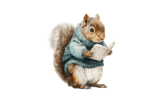 Download Bookish Squirrel Watercolor PNG Clipart - Clipart Collection