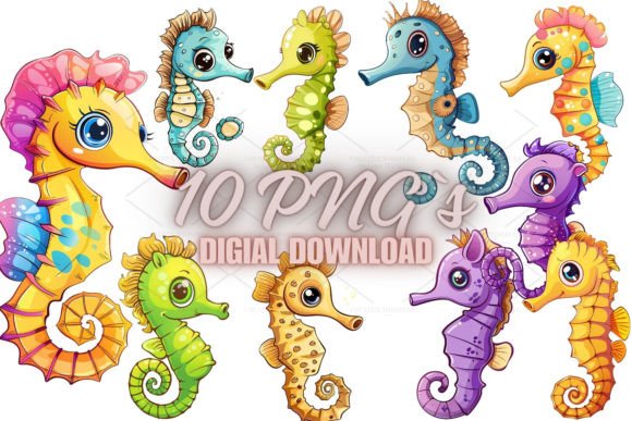Download Cute Seahorse Sticker Clipart, PNG 4S-18 - Clipart Collection