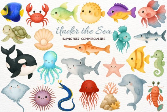 Download Undersea Nursery Sea Animals Clipart PNG - Clipart Collection