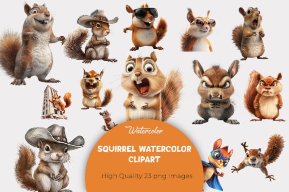 Download Funny Squirrel Watercolor Clipart - Clipart Collection
