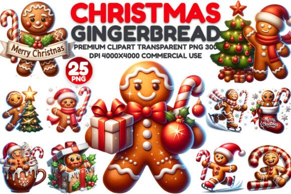Download Christmas Gingerbread Clipart PNG Bundle - Clipart Collection
