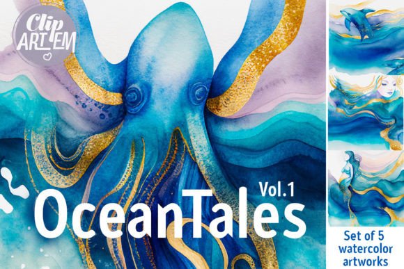 Download Watercolor OceanTales Bundle 5 Image Sea - Ocean Collection