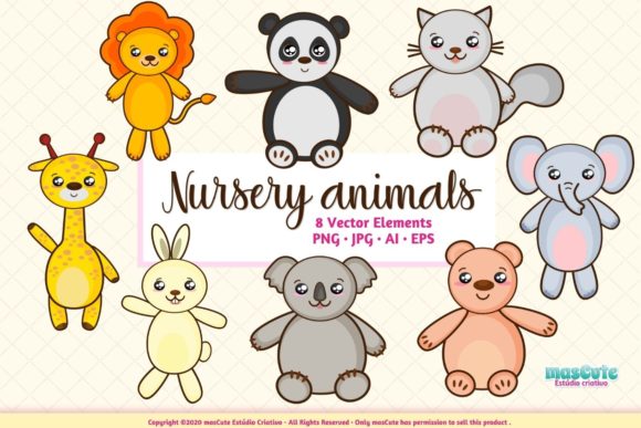 Download "Nursery Animals Clipart Prints Set  " - Clipart Collection