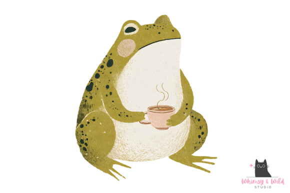 Download Cozy Coffee Frog Clipart PNG Design - Clipart Collection