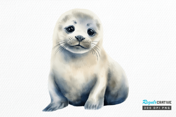Download Watercolor Baby Seal Clipart Png Design - Clipart Collection