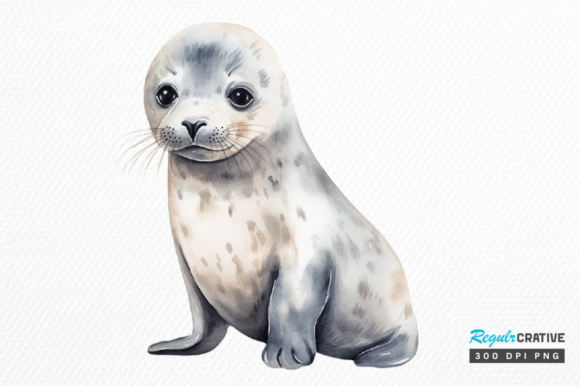 Download Watercolor Baby Seal Clipart Png Design - Clipart Collection