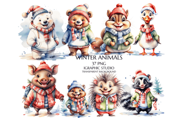 Download Winter Animals Clipart Bundle - Clipart Collection