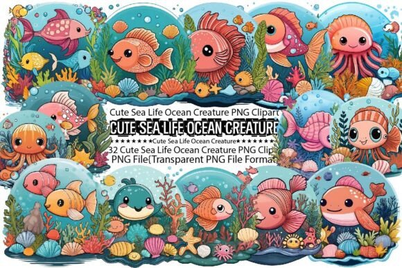 Download Cute Sea Life Ocean Creature Sublimation - Ocean Collection
